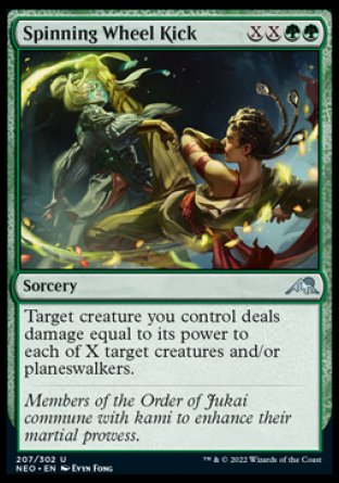 (207) Magic The Gathering Kamigawa: Neon Dynasty Single: Spinning Wheel Kick Holo Uncommon