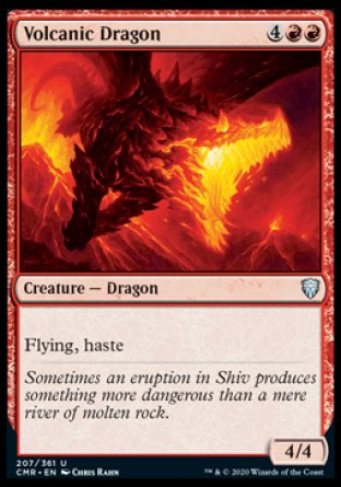 (207/361) Magic The Gathering Commander Legends Single: Volcanic Dragon Holo Uncommon