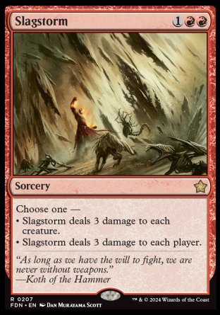 (207) Magic The Gathering Magic: The Gathering Foundations Single: Slagstorm Holo Rare