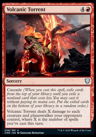 (208/361) Magic The Gathering Commander Legends Single: Volcanic Torrent Holo Uncommon