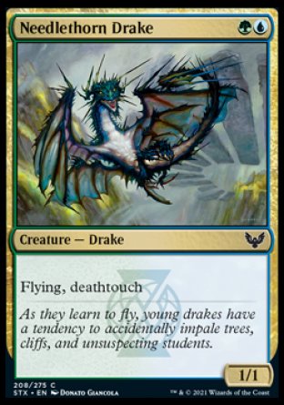 (208) Magic The Gathering Strixhaven: School of Mages Single: Needlethorn Drake Common