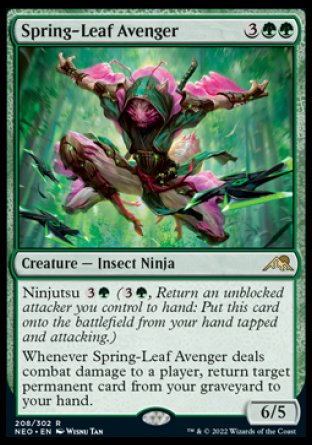 (208) Magic The Gathering Kamigawa: Neon Dynasty Single: Spring-Leaf Avenger Holo Rare
