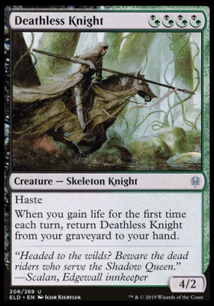 (208/269) Magic The Gathering Throne of Eldraine Single: Deathless Knight Holo Uncommon