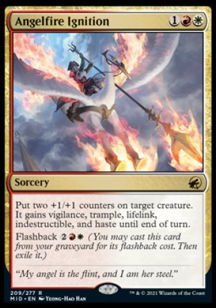 (209) Magic The Gathering Innistrad: Midnight Hunt Single: Angelfire Ignition Holo Rare