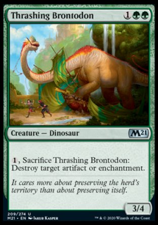 (209) Magic The Gathering Core 2021 Single: Thrashing Brontodon Holo Uncommon
