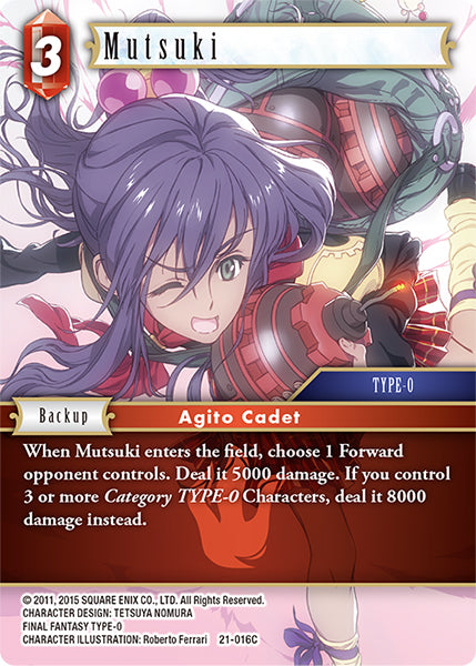(016) Final Fantasy TCG Beyond Destiny Single: Mutsuki (21-016) (V.1) Holo Common