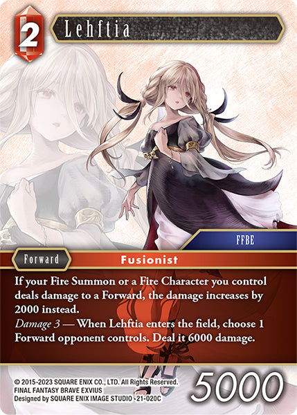 (020) Final Fantasy TCG Beyond Destiny Single: Lehftia (21-020) Common