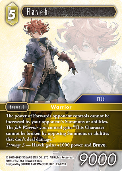 (075) Final Fantasy TCG Beyond Destiny Single: Haveh (21-075) Rare