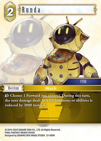 (080) Final Fantasy TCG Beyond Destiny Single: Runda (21-080) Holo Rare