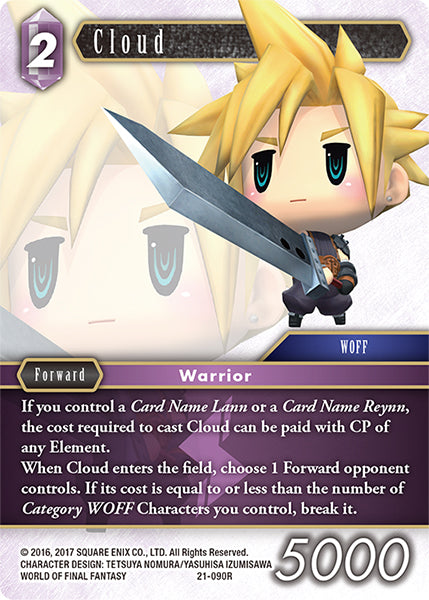 (090) Final Fantasy TCG Beyond Destiny Single: Cloud (21-090) Rare