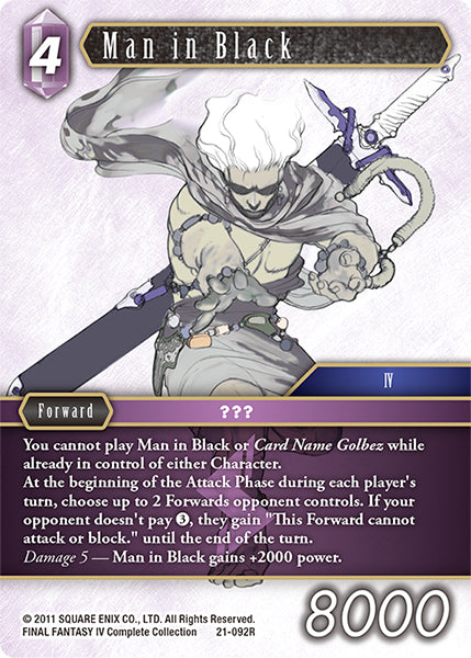 (092) Final Fantasy TCG Beyond Destiny Single: Man in Black (21-092) Holo Rare