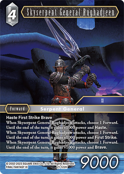 (122) Final Fantasy TCG Beyond Destiny Single: Skyserpent General Rughadjeen (21-122) Holo Hero