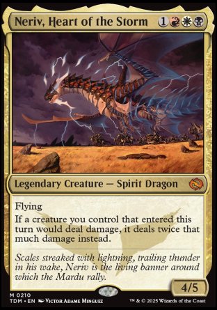 (210) Magic The Gathering Tarkir: Dragonstorm: Promos Single: Neriv, Heart of the Storm (V.2) Holo Mythic