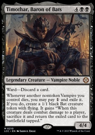 (210) Magic The Gathering Commander: The Lost Caverns of Ixalan Single: Timothar, Baron of Bats Mythic