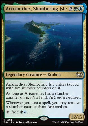 (211) Magic The Gathering Commander: Duskmourn: House of Horror Single: Arixmethes, Slumbering Isle Rare