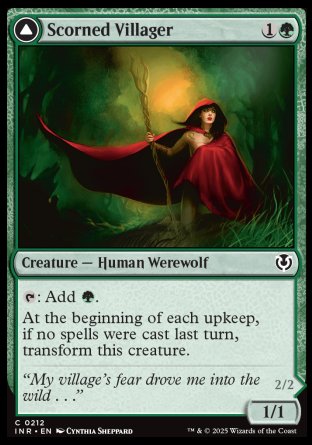 (212) Magic The Gathering Innistrad Remastered Single: Scorned Villager / Moonscarred Werewolf Holo Common