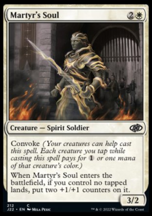 (212) Magic The Gathering Jumpstart 2022 Single: Martyr's Soul Common