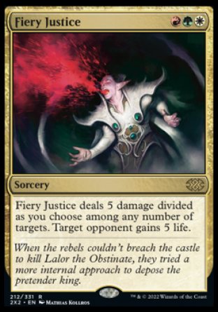 (212) Magic The Gathering Double Masters 2022 Single: Fiery Justice Holo Rare