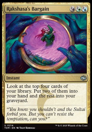 (214) Magic The Gathering Tarkir: Dragonstorm Single: Rakshasa's Bargain Uncommon