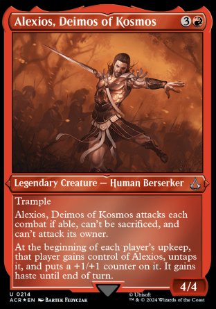 (214) Magic The Gathering Universes Beyond: Assassin's Creed: Extras Single: Alexios, Deimos of Kosmos (V.2) Holo Uncommon