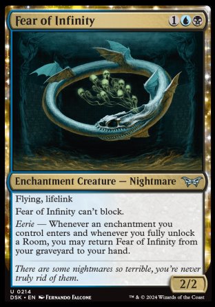 (214) Magic The Gathering Duskmourn: House of Horror Single: Fear of Infinity Uncommon