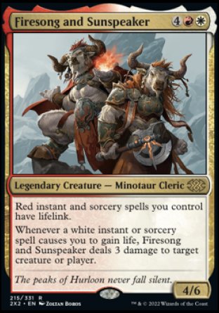 (215) Magic The Gathering Double Masters 2022 Single: Firesong and Sunspeaker Holo Rare