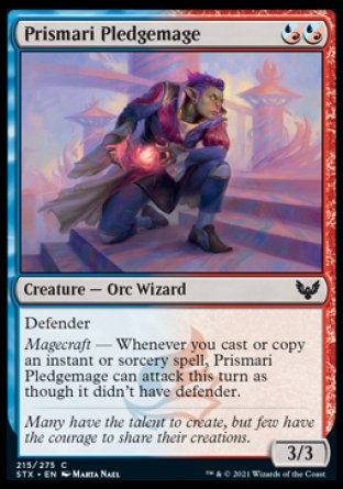 (215) Magic The Gathering Strixhaven: School of Mages Single: Prismari Pledgemage Holo Common