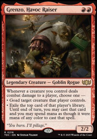 (216) Magic The Gathering Commander: Tarkir: Dragonstorm Single: Grenzo, Havoc Raiser Rare