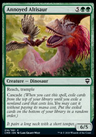 (216/361) Magic The Gathering Commander Legends Single: Annoyed Altisaur Holo Common