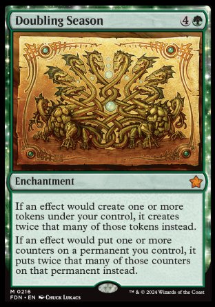 (216) Magic The Gathering Magic: The Gathering Foundations Single: Doubling Season Holo Mythic