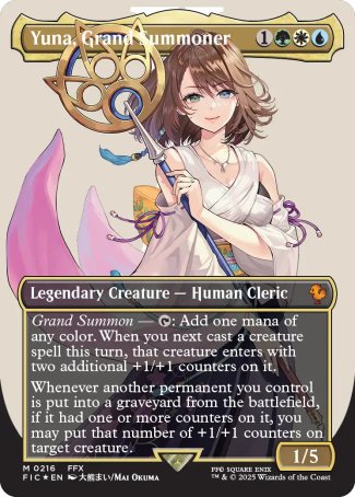(216) Magic The Gathering Commander: Magic: The Gathering - FINAL FANTASY: Extras Single: Yuna, Grand Summoner (V.3) Mythic