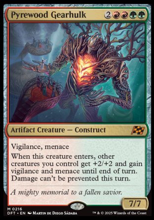 (216) Magic The Gathering Aetherdrift Single: Pyrewood Gearhulk Holo Mythic