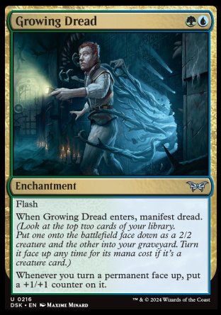 (216) Magic The Gathering Duskmourn: House of Horror Single: Growing Dread Uncommon