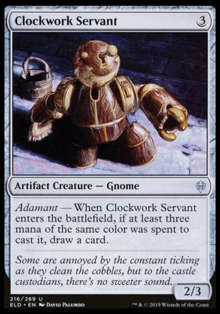 (216/269) Magic The Gathering Throne of Eldraine Single: Clockwork Servant Holo Uncommon