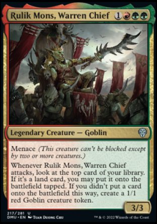 (217) Magic The Gathering Dominaria United Single: Rulik Mons, Warren Chief Uncommon