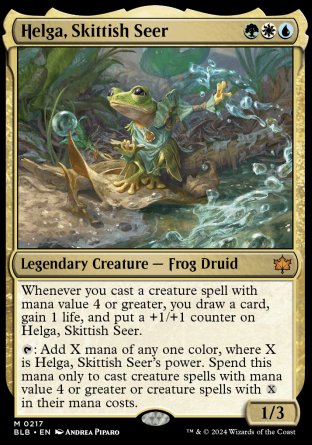 (217) Magic The Gathering Bloomburrow Single: Helga, Skittish Seer Mythic