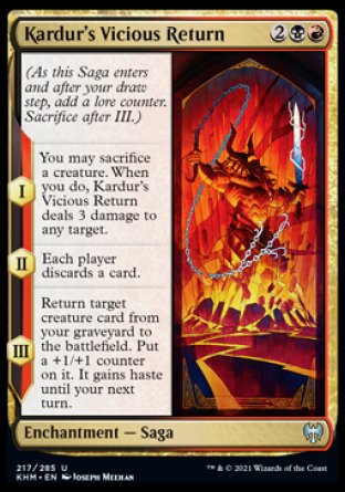 (217/285) Magic The Gathering Kaldheim Single: Kardur's Vicious Return Uncommon