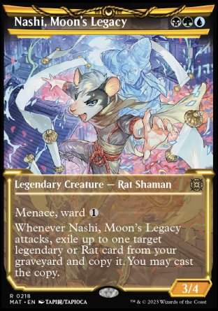 (218) Magic The Gathering March of the Machine: The Aftermath: Extras Single: Nashi, Moon's Legacy (V.4) Holo Rare