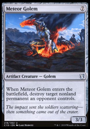 (218) Magic The Gathering Commander 2019 Single: Meteor Golem Uncommon