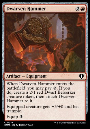 (219) Magic The Gathering Commander Masters Single: Dwarven Hammer Common