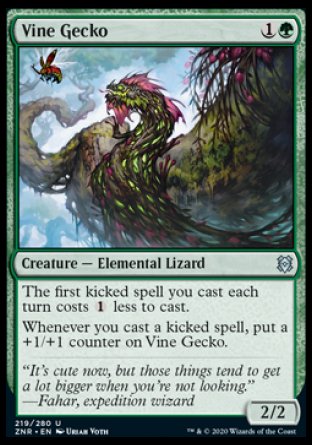 (219/280) Magic The Gathering Zendikar Rising Single: Vine Gecko Holo Uncommon