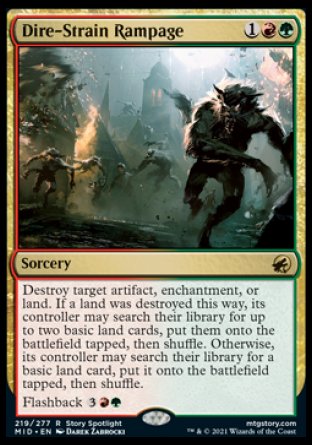 (219) Magic The Gathering Innistrad: Midnight Hunt Single: Dire-Strain Rampage Holo Rare