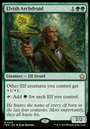 (219) Magic The Gathering Magic: The Gathering Foundations Single: Elvish Archdruid Rare