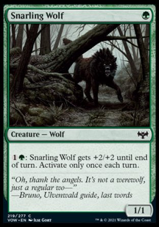 (219) Magic The Gathering Innistrad: Crimson Vow Single: Snarling Wolf Holo Common