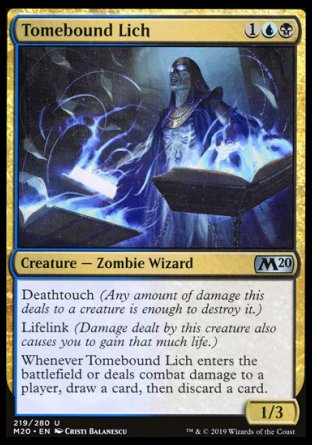 (219/280) Magic The Gathering Core 2020 Single: Tomebound Lich Holo Uncommon