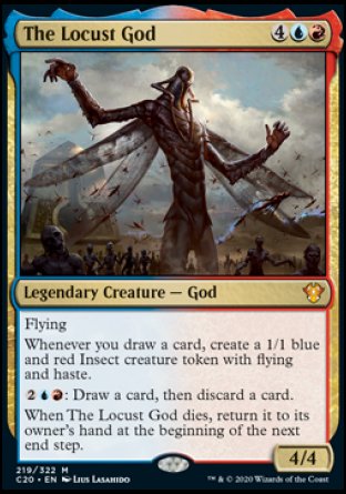 (219/322) Magic The Gathering Commander: Ikoria Single: The Locust God Mythic