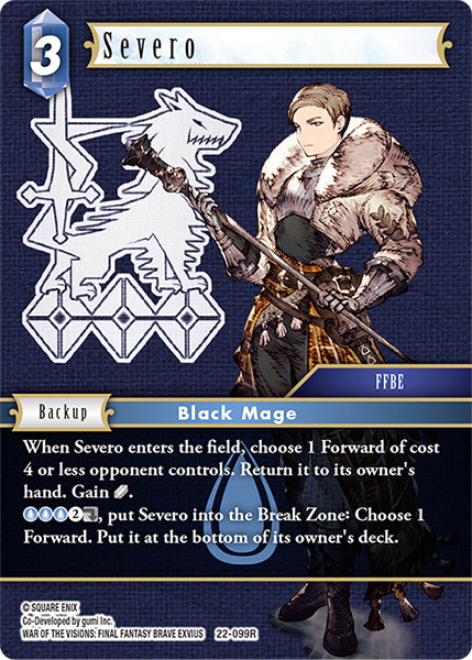 (099) Final Fantasy TCG Hidden Hope Single: Severo (22-099) (V.1) Rare