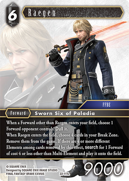 (111) Final Fantasy TCG Hidden Hope Single: Raegen (22-111) Legend