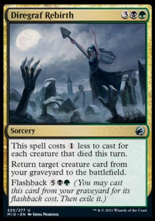 (220) Magic The Gathering Innistrad: Midnight Hunt Single: Diregraf Rebirth Holo Uncommon