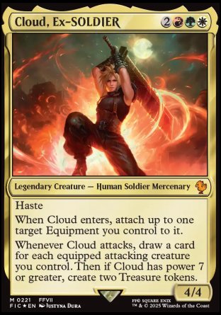 (221) Magic The Gathering Commander: Magic: The Gathering - FINAL FANTASY: Collector's Edition Single: Cloud, Ex-SOLDIER Holo Mythic